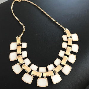 Long Plated Geometric Choker Necklace