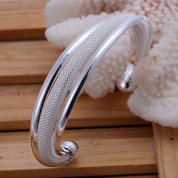 925 Silver - Bevel Edge Mesh Bracelet