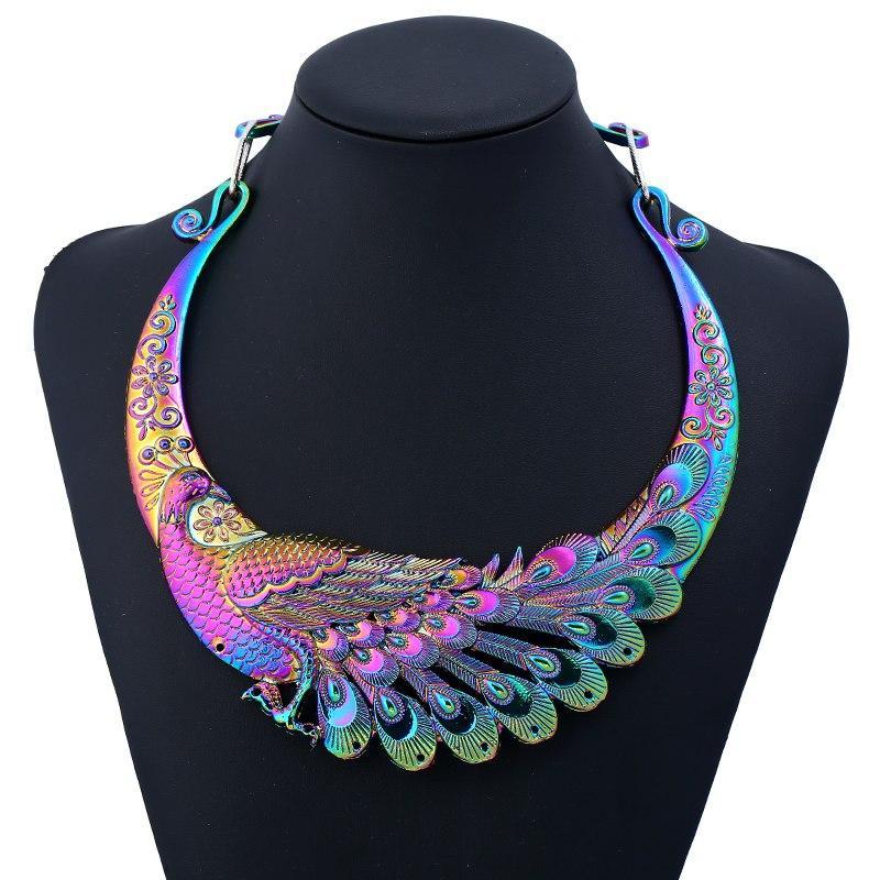 Peacock Collar Choker Necklace