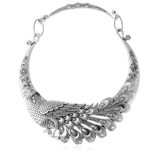 Peacock Collar Choker Necklace