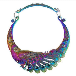 Peacock Collar Choker Necklace