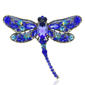 Large Crystal Dragonfly Brooch