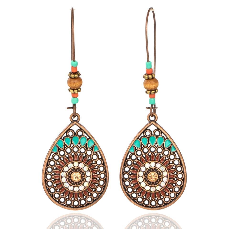 Vintage Ethnic Boho Water Drip Drop Dangel Earrings