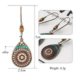 Vintage Ethnic Boho Water Drip Drop Dangel Earrings