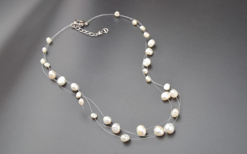 Handmade Flying Pearls Necklace