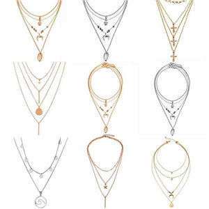 Shiny Multilayer Crystal Shell Moon Necklaces