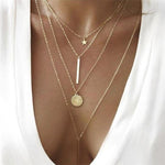 Shiny Multilayer Crystal Shell Moon Necklaces