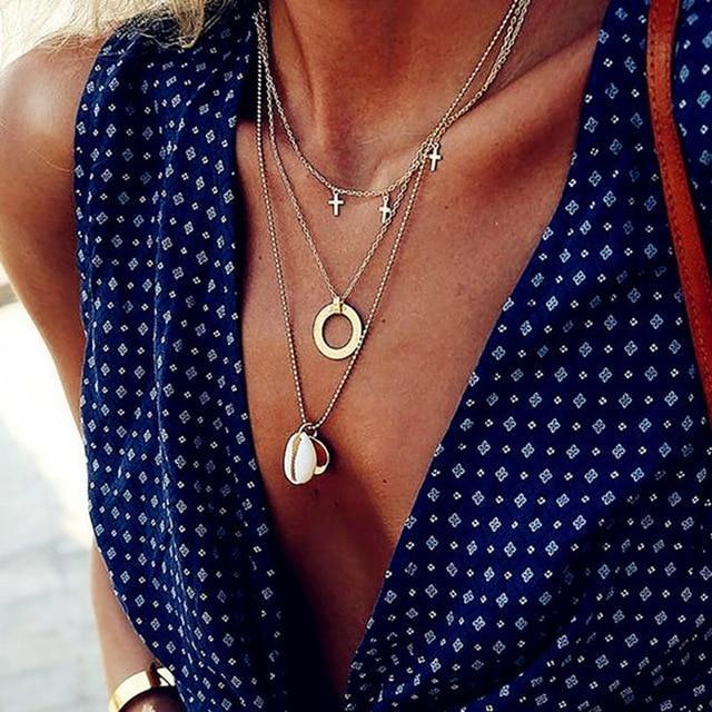 Bohemian Multi Layer Pendant Necklace