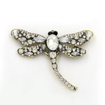 Large Crystal Dragonfly Brooch