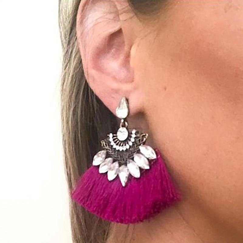 Big Boho Drop Earrings Long Fringe Earrings