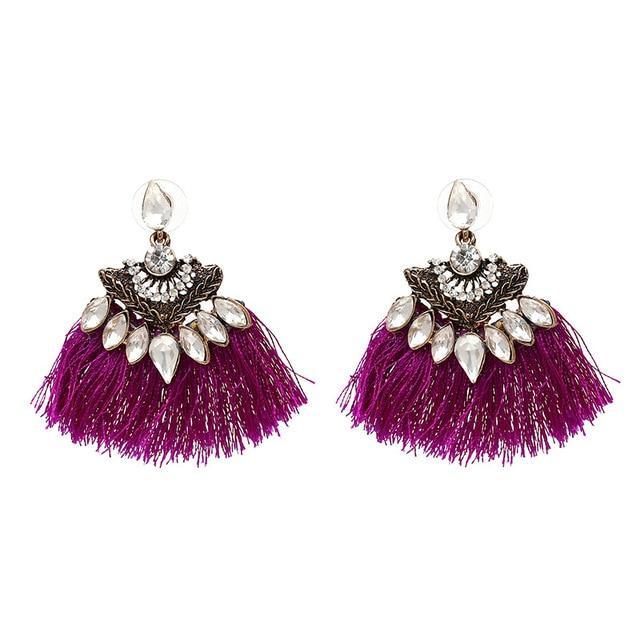 Big Boho Drop Earrings Long Fringe Earrings