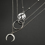 Multi Layer Moon Map Necklace