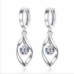 Moonlight Twist 925 Silver Crystal Earrings