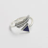 925 Sterling Silver Crystal Triangle Feather Ring