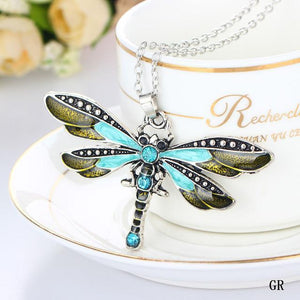 Dragonfly Rhinestones Charms Chic Necklace