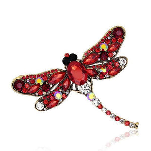 Austrian Crystal Dragonfly Brooches